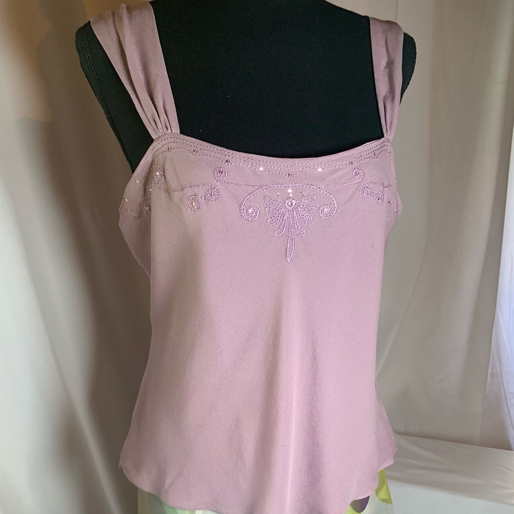 Jones New York Cami-style top -silk-lavender-size 12 - Picture 2 of 14